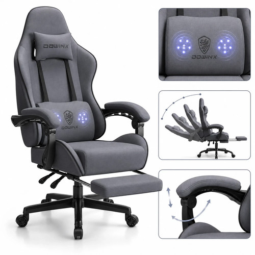 Grey office desk chair - desk, fabric