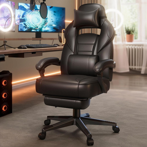 Gaming chair with footrest - chair,