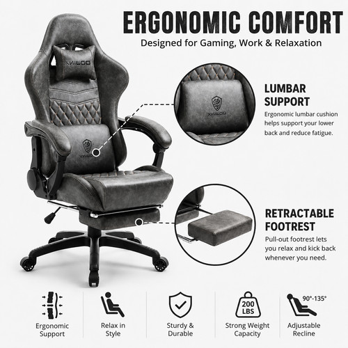 Dowinx gaming chair grey - dowinx,