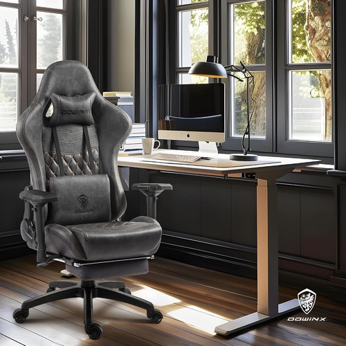 Dowinx grey leather - leather, gaming