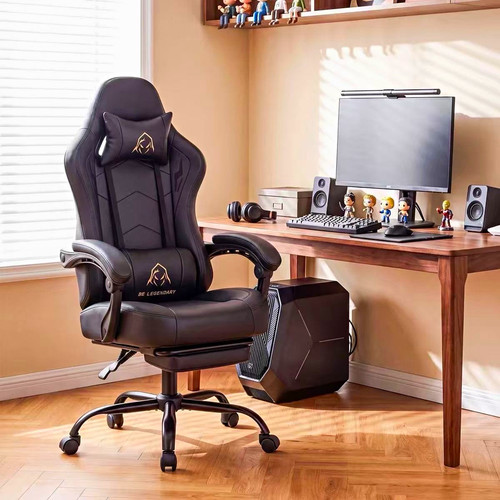 Black faux leather - black, gaming