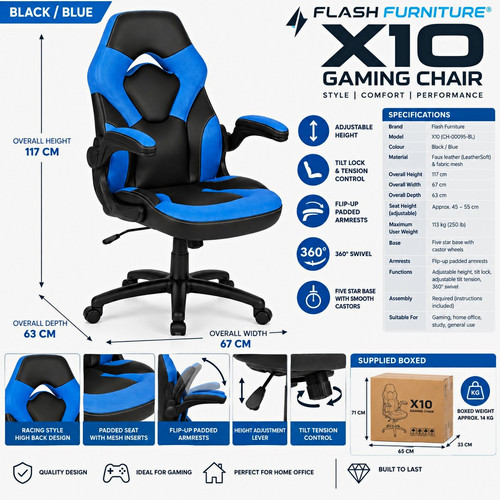 Flash furniture x10 gaming - flash,