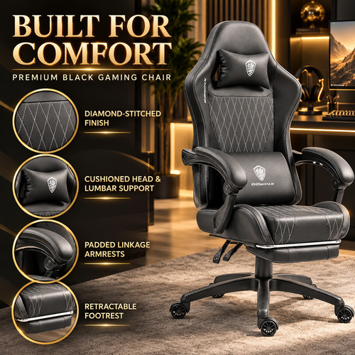 Dowinx black gaming - gaming, chair